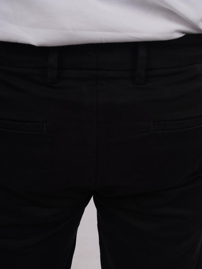 Black Straight Fit Trousers