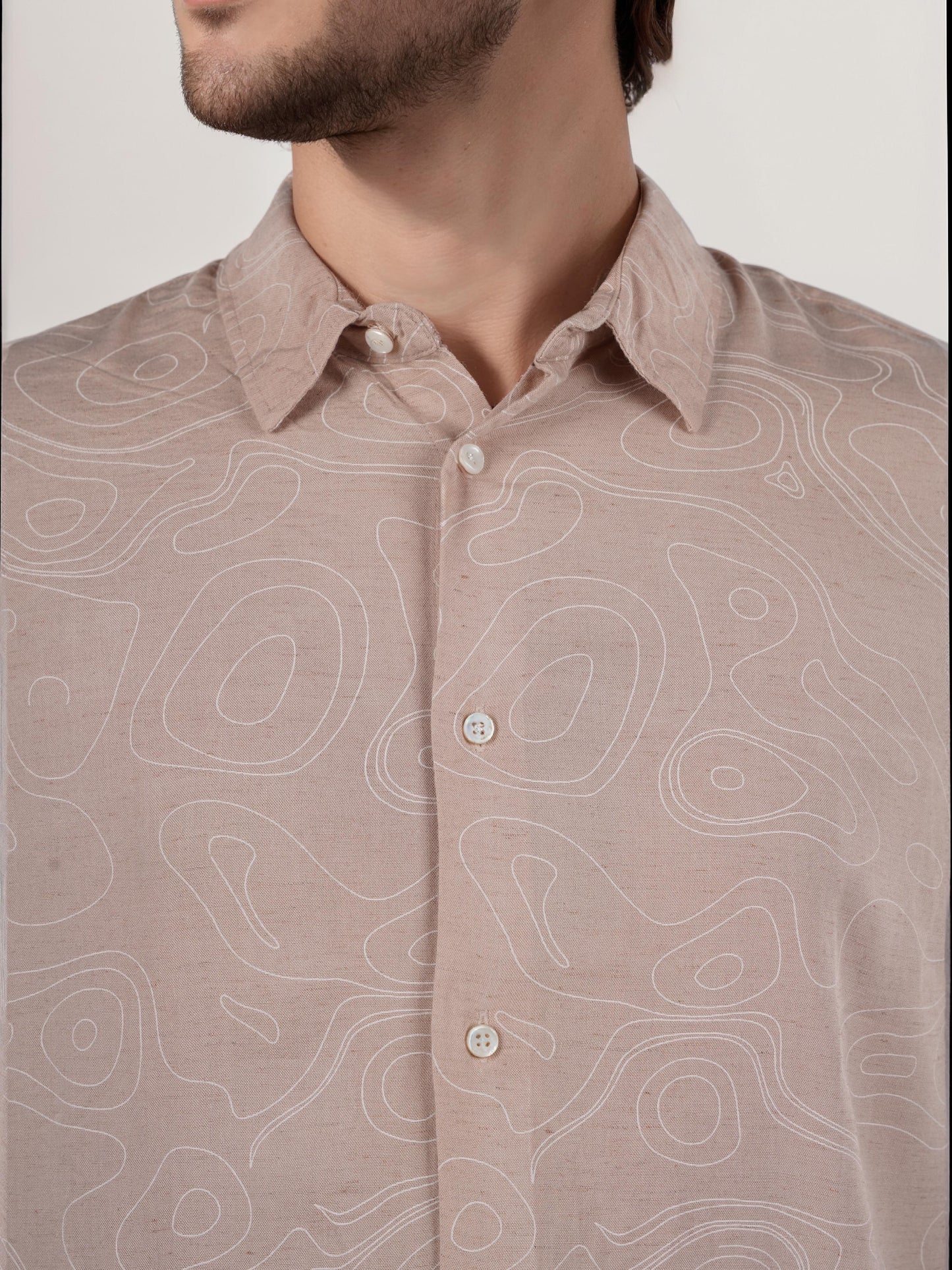 Pink Printed Linen Shirt