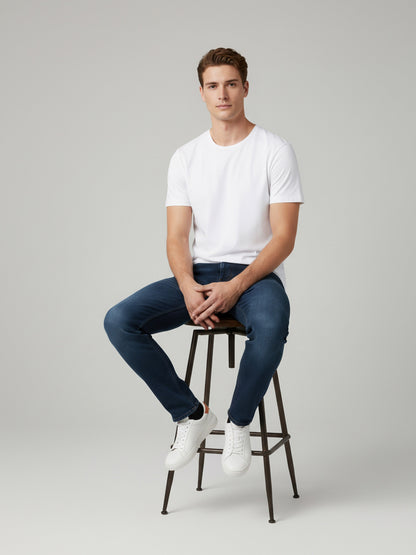 Celio* Men White Solid Slim Fit Cotton T-Shirts