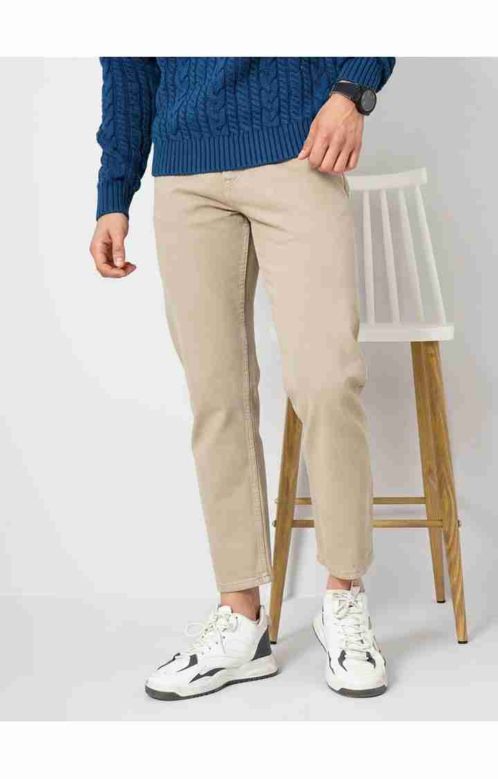 Beige Regular Fit Jeans