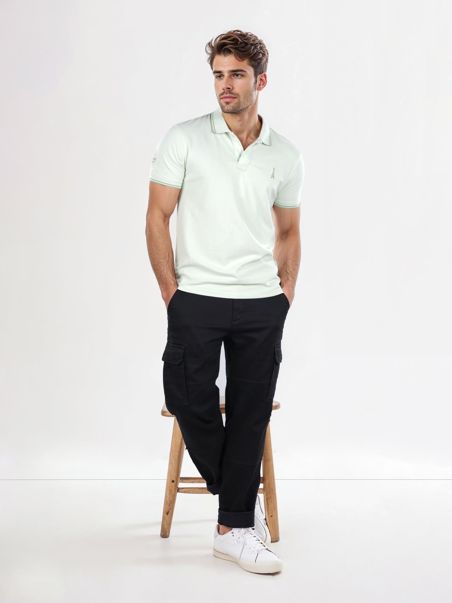 Celio* Solid Regular Fit Cotton Green T-Shirt