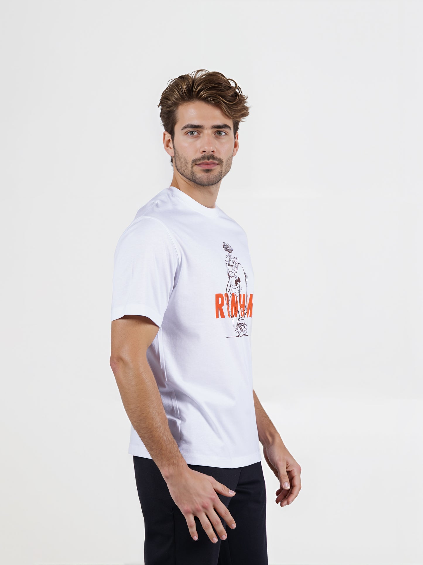 Celio* Men White Printed Boxy Fit Cotton Tshirt