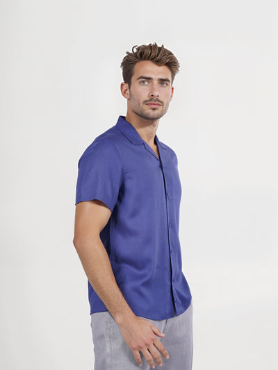 Celio* Naruto Regular Fit Viscose Navy Blue Shirt