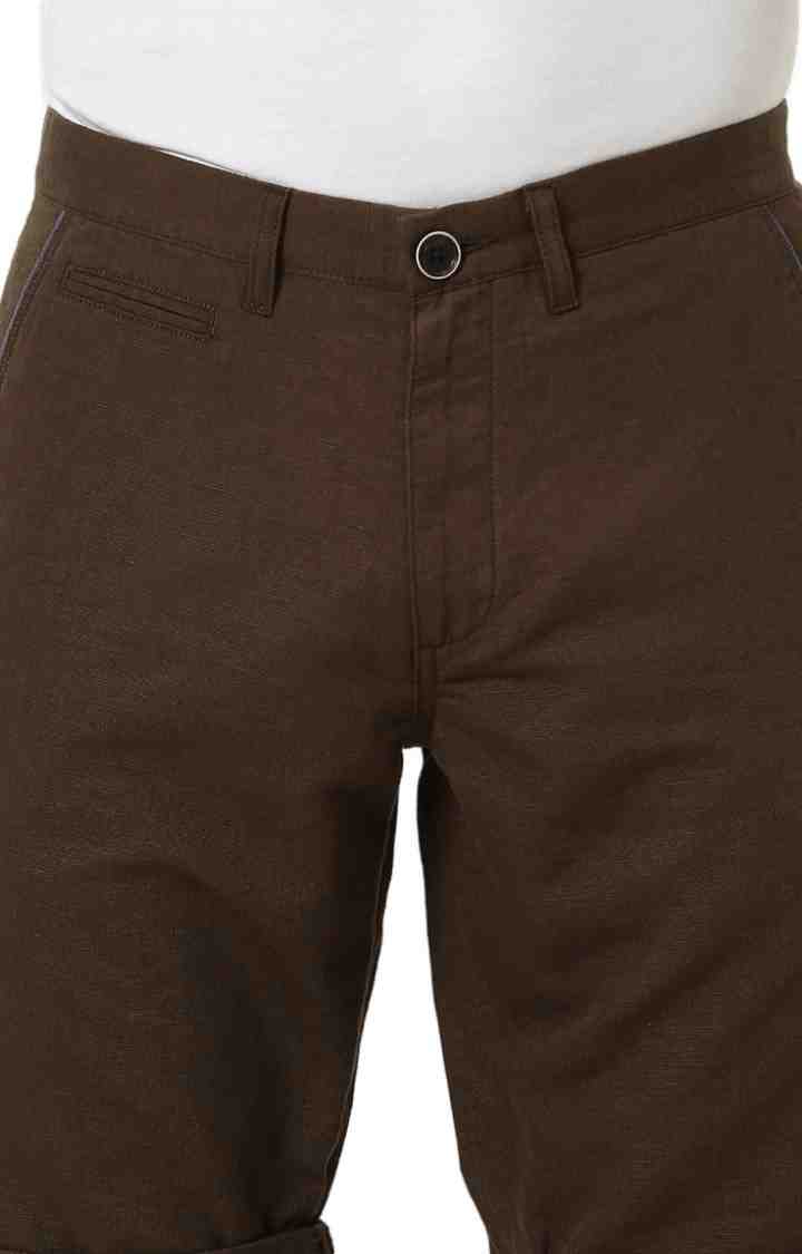 Brown Regular Fit Shorts