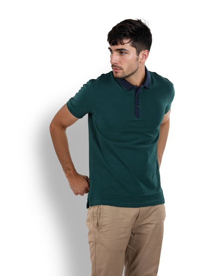 Green Solid Cotton T-Shirt