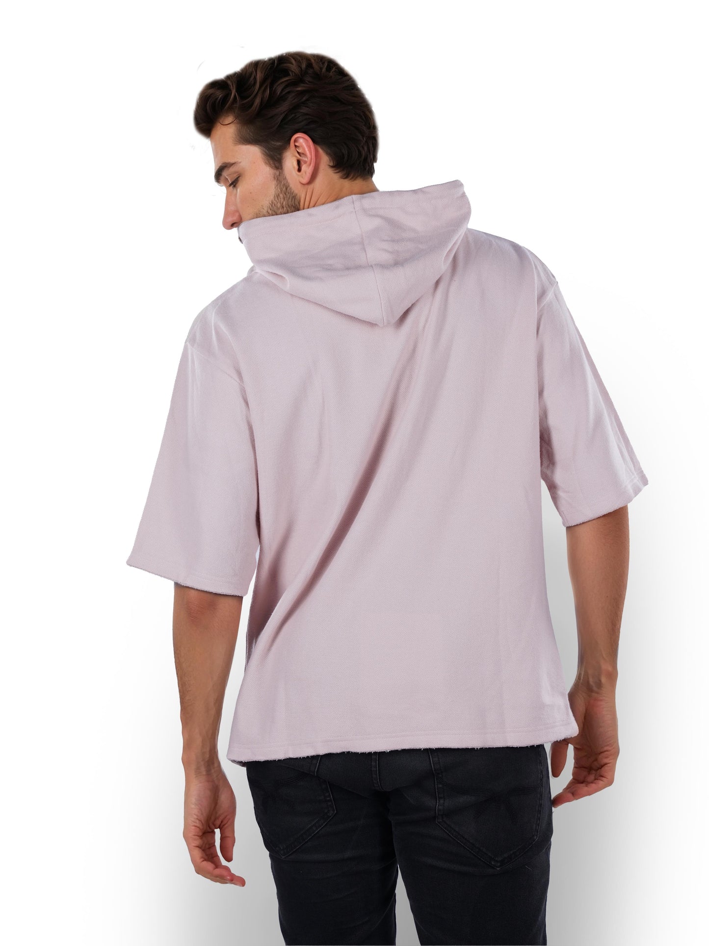 Pink Solid Cotton Sweatshirt