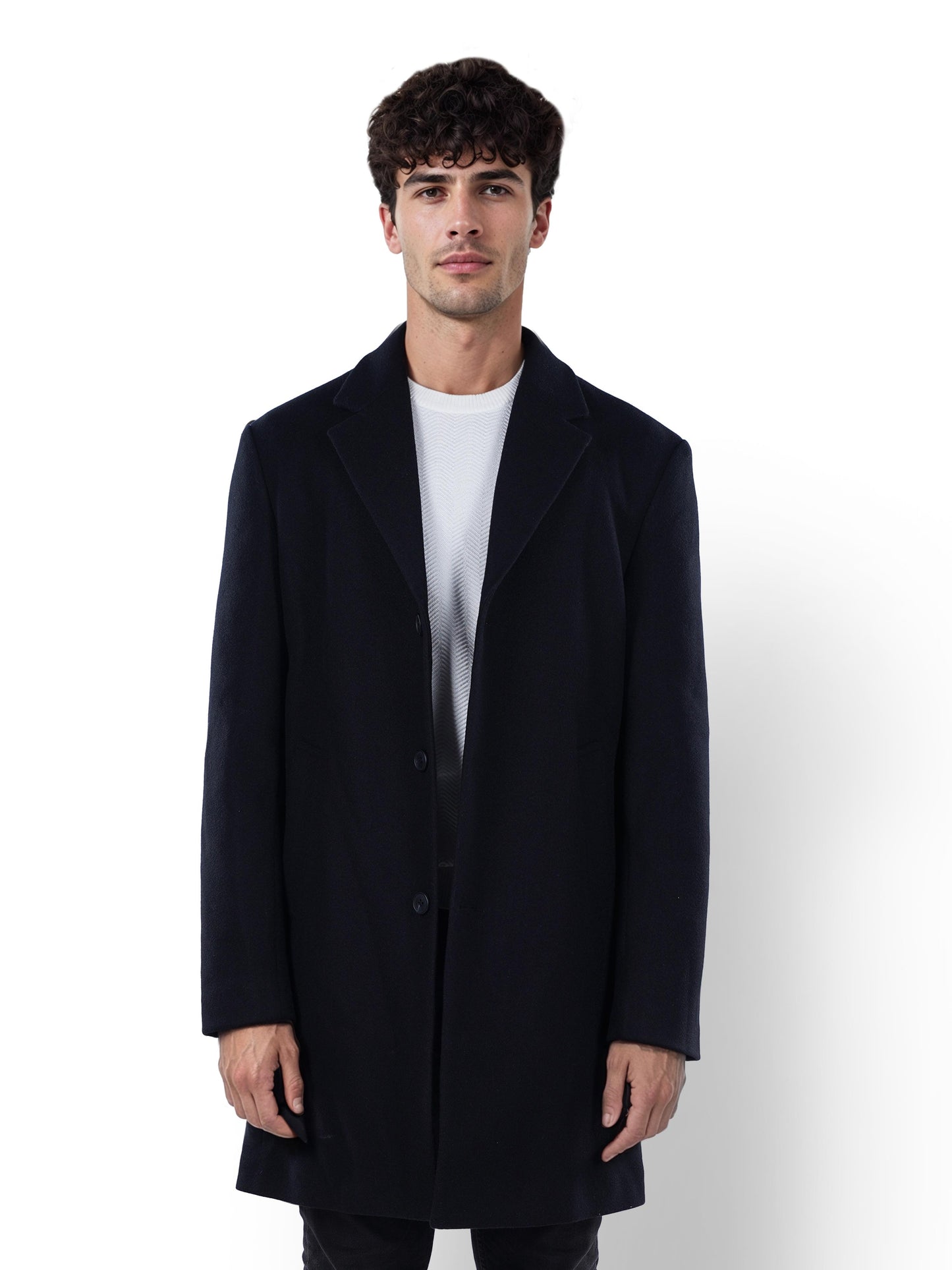 Black Solid Polyester Jacket