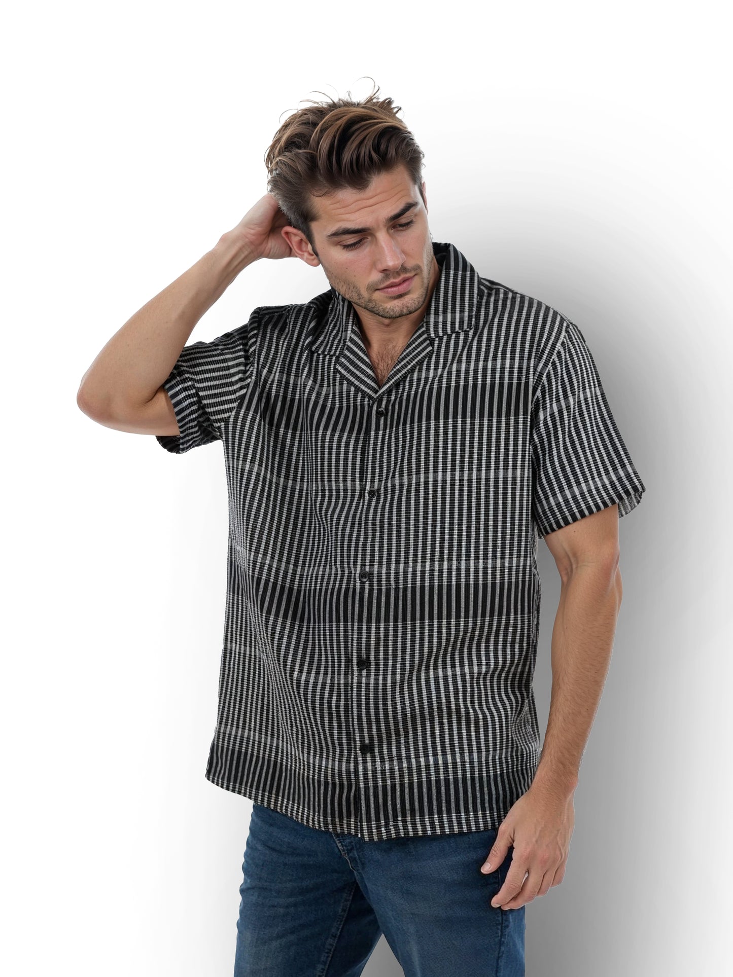 Black Checks Cotton Shirt