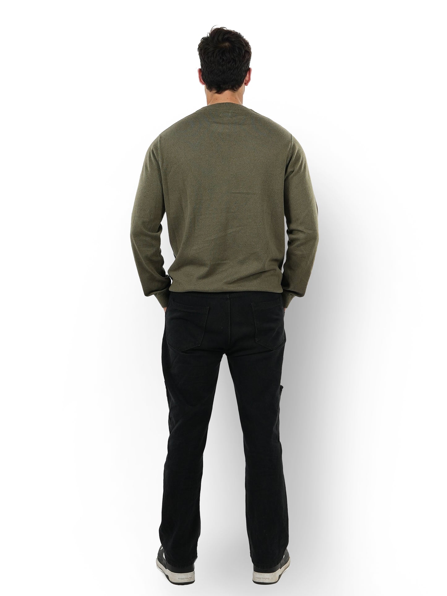 Khaki Solid Cotton Sweater