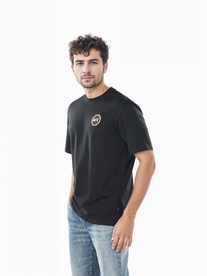 UFC - Black Printed Oversized Cotton Blend T-shirt