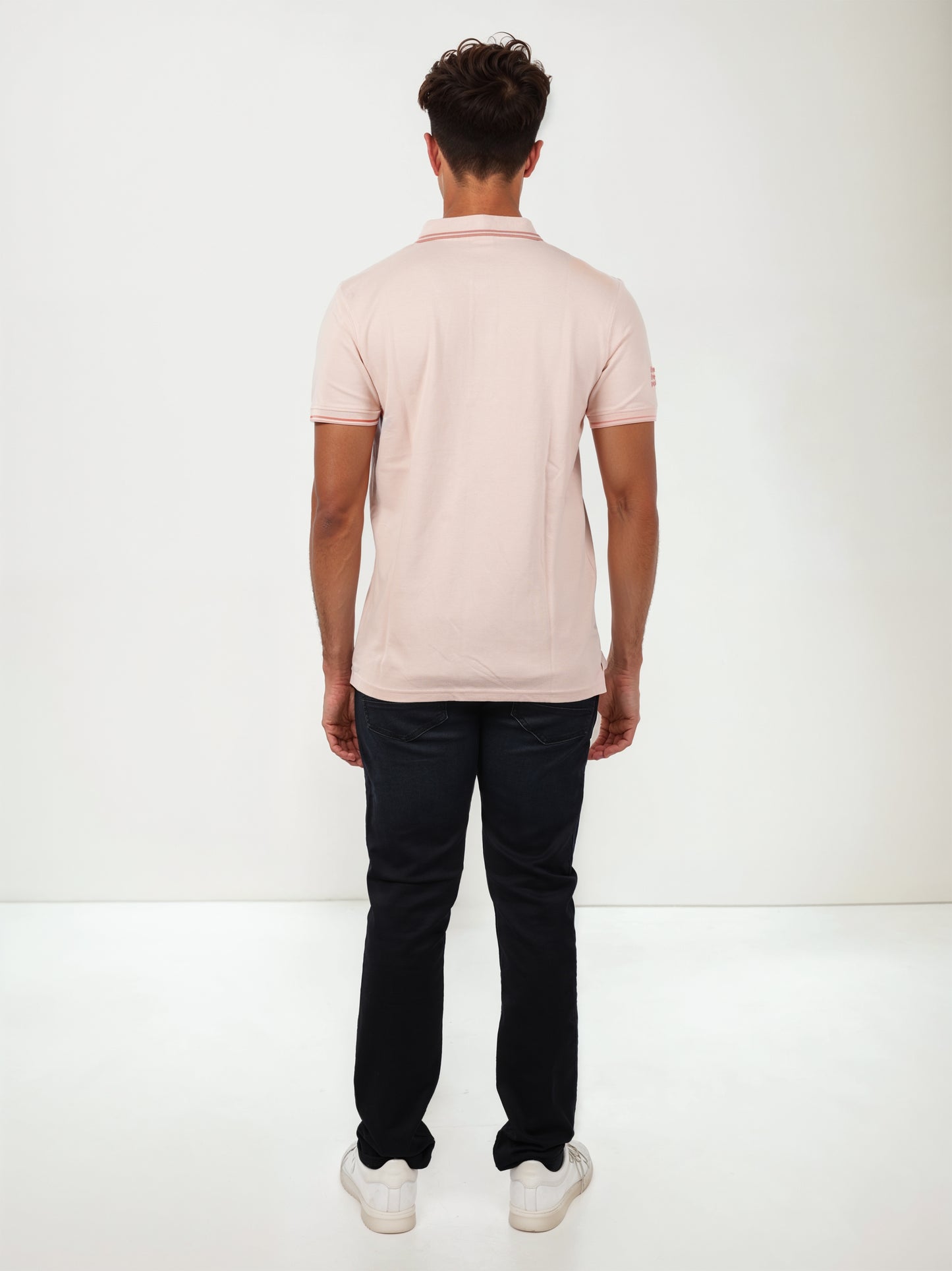 Pink Solid Cotton Polo