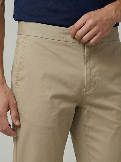 Celio Mens Beige Dobby Slim Fit Polyester Casual Trouser