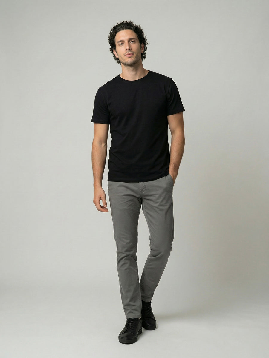 Celio Mens Black Solid Slim Fit Cotton T-Shirts