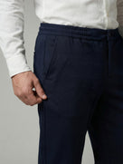 Celio Mens Navy Knit Slim Fit Cotton Casual Trouser