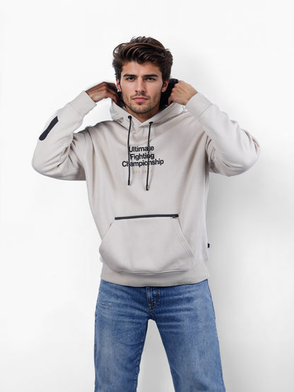 UFC - Beige Printed Oversized Cotton Sweatshirt