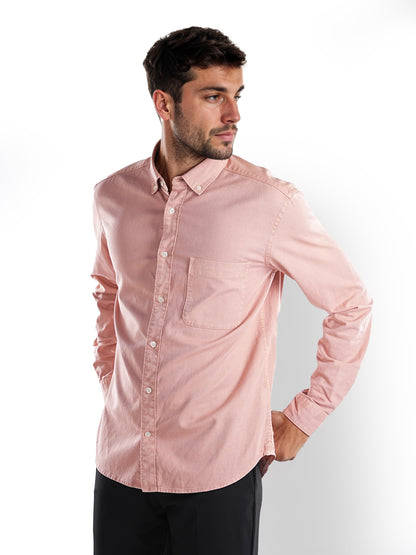 Pink Solid Cotton Shirt