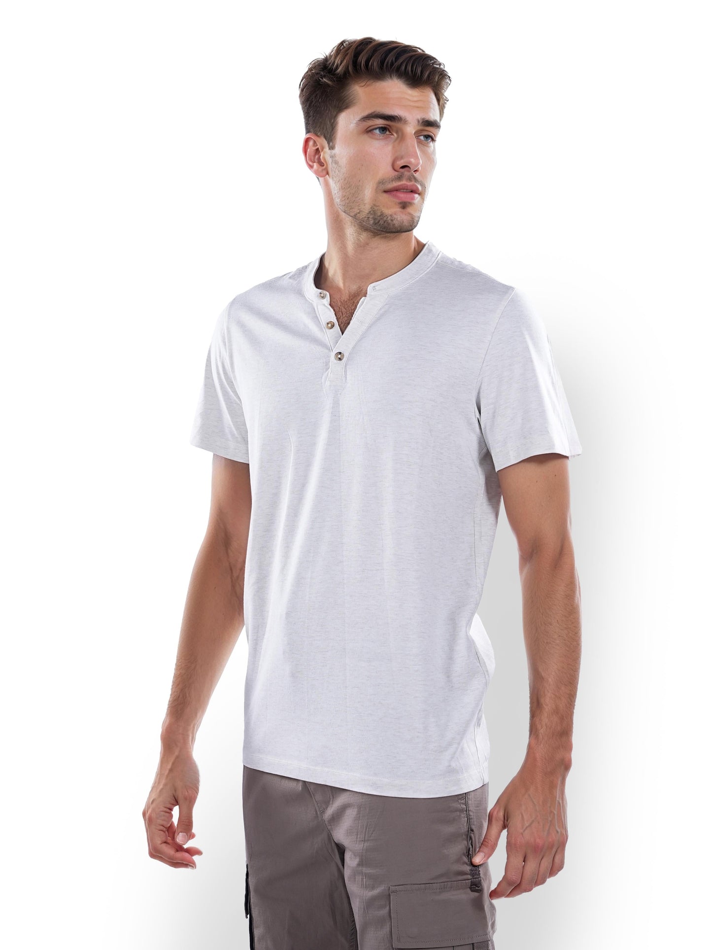 White Solid Cotton T-Shirt