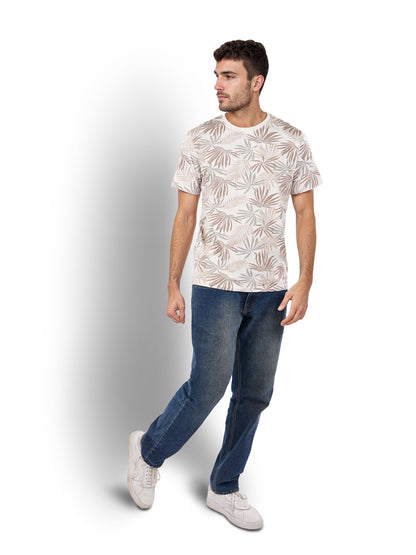 White Printed Cotton T-shirt