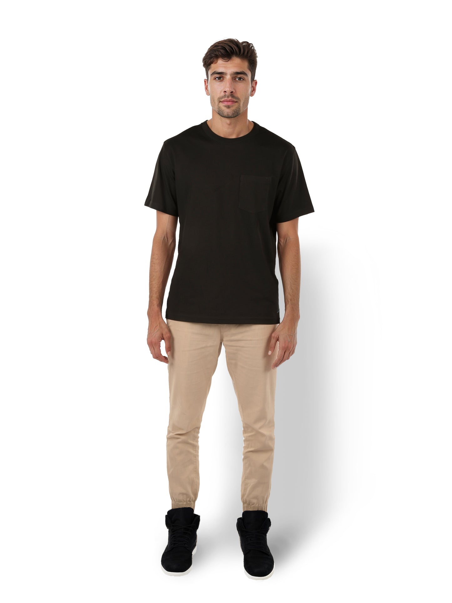 Black Solid Cotton T-shirt