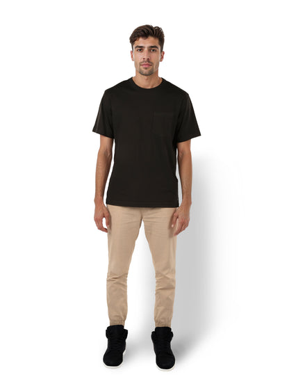 Black Solid Cotton T-shirt