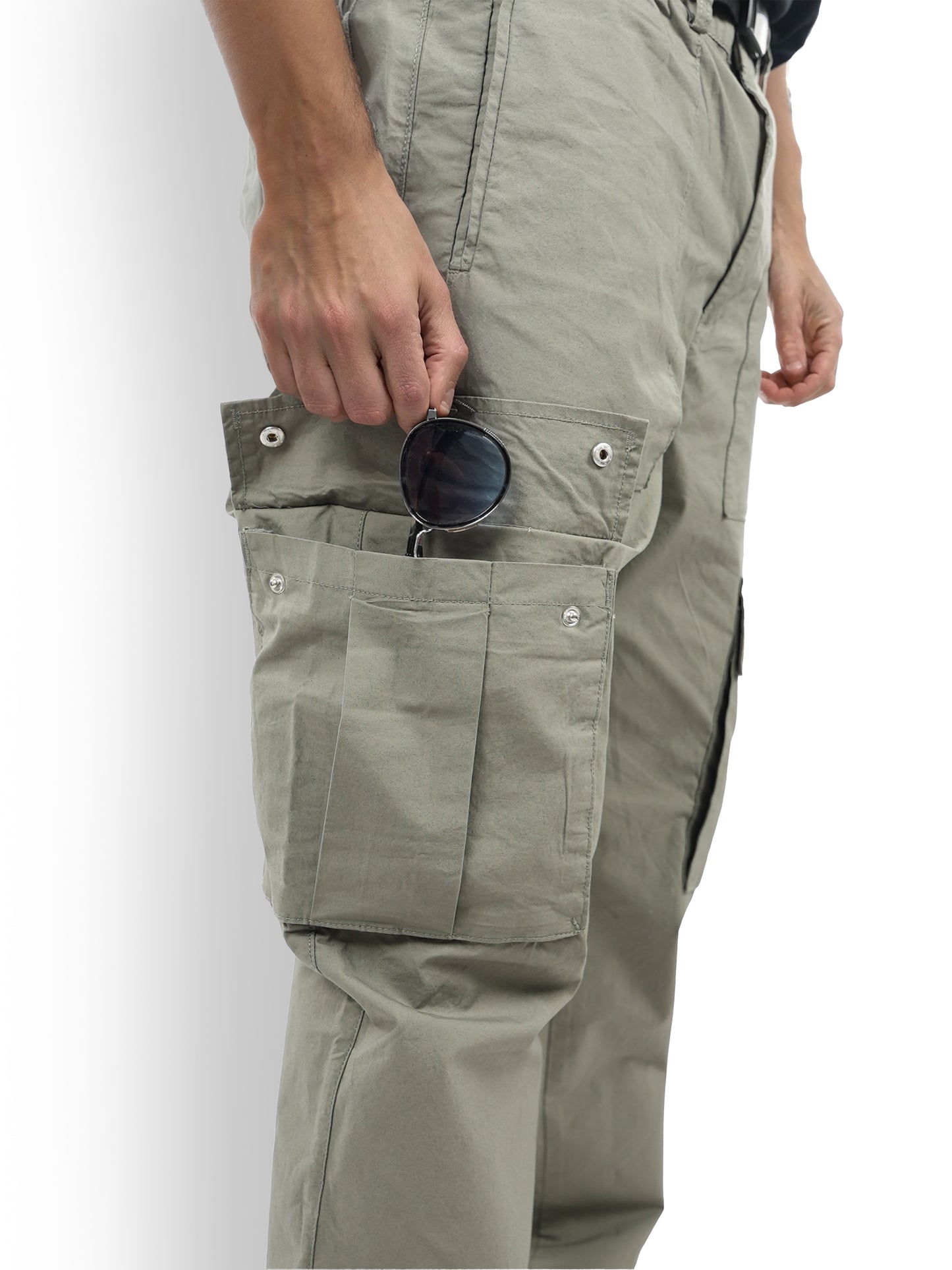 Celio* Cotton-Blend Straight Fit Olive Trousers