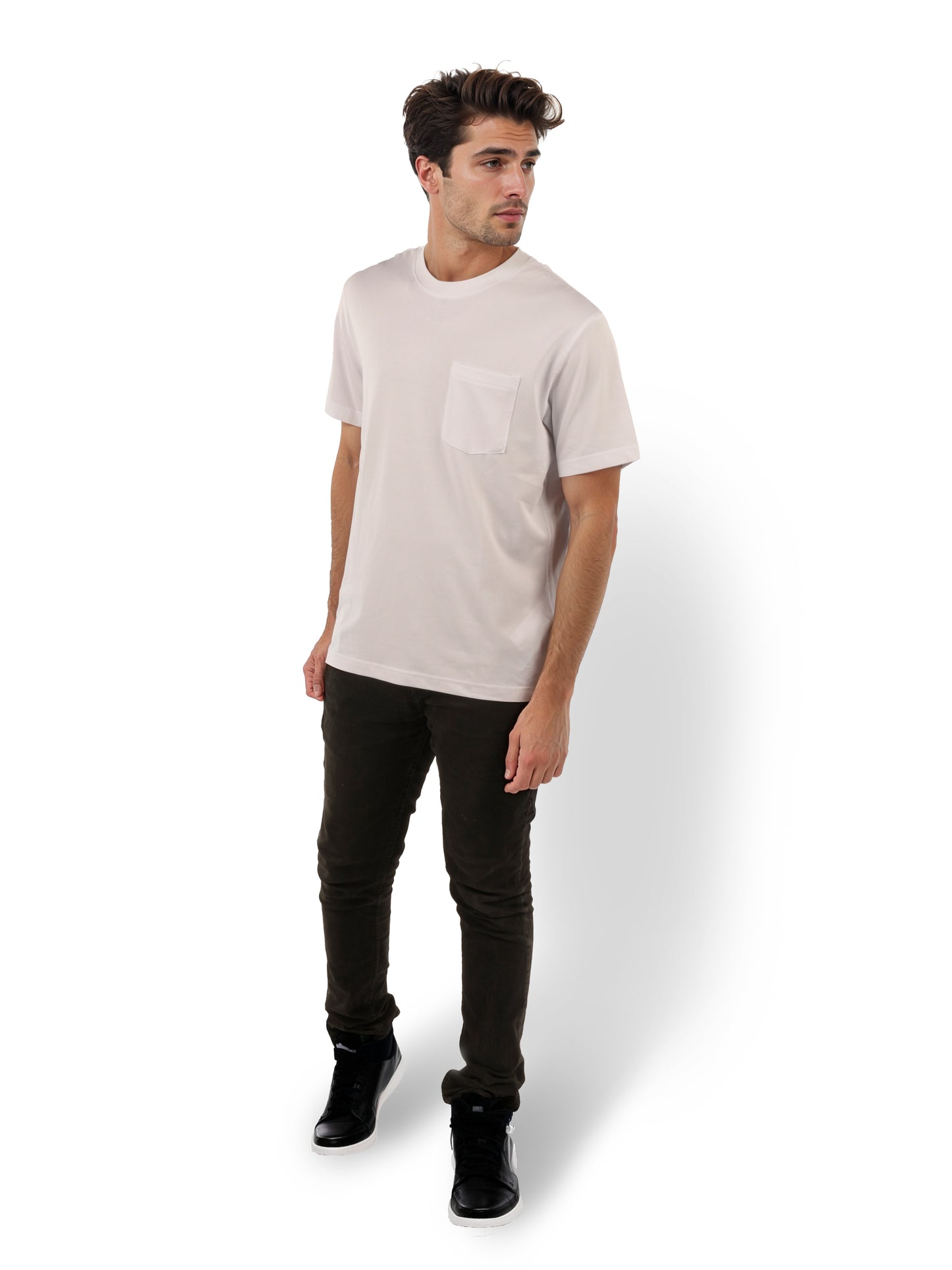 White Solid Cotton T-shirt