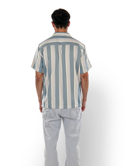 Blue Striped Viscose Shirt