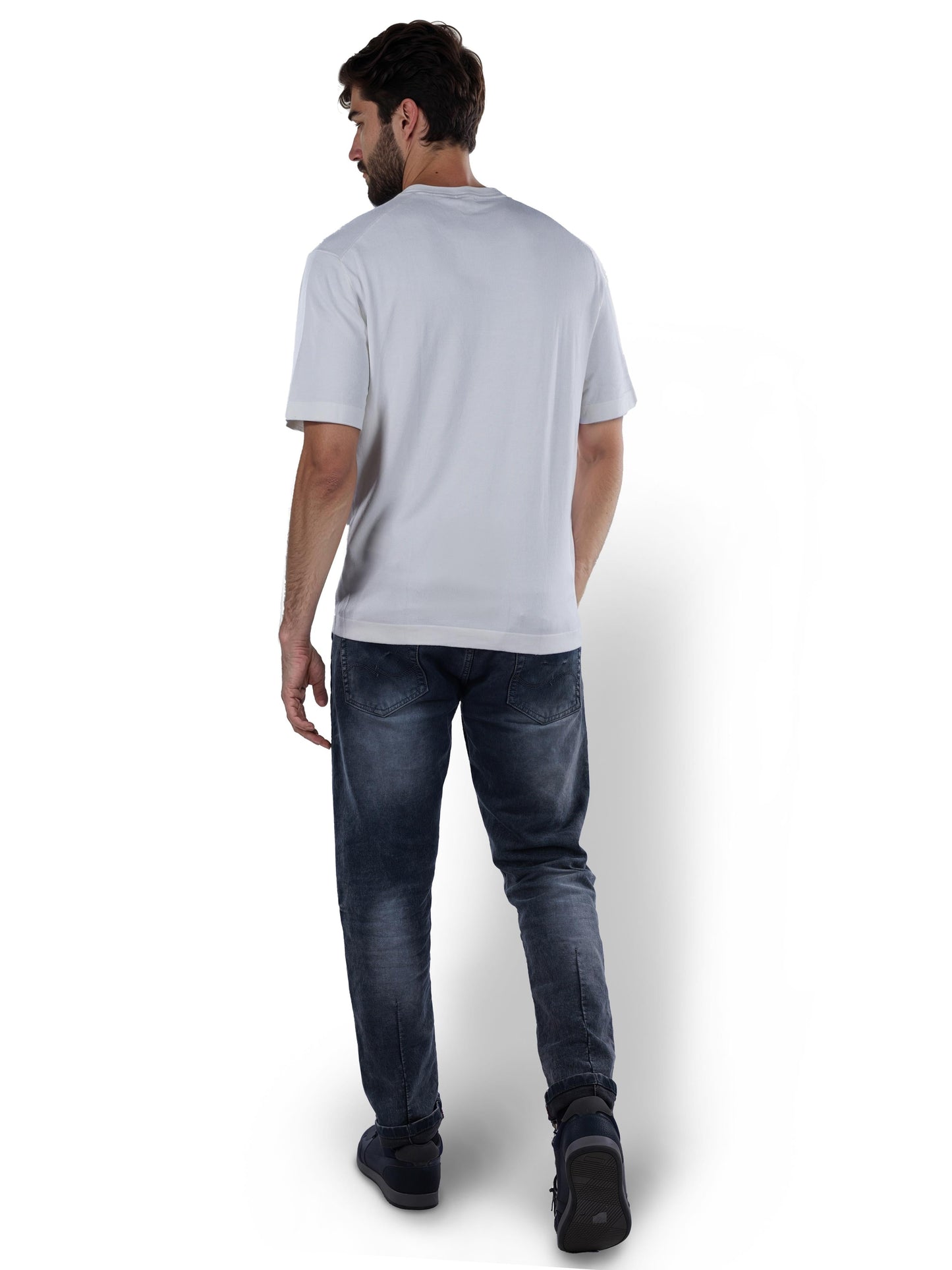 White Solid Viscose T-Shirt