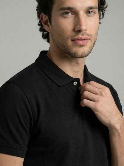 Celio Mens Black Solid Slim Fit Cotton T-Shirts