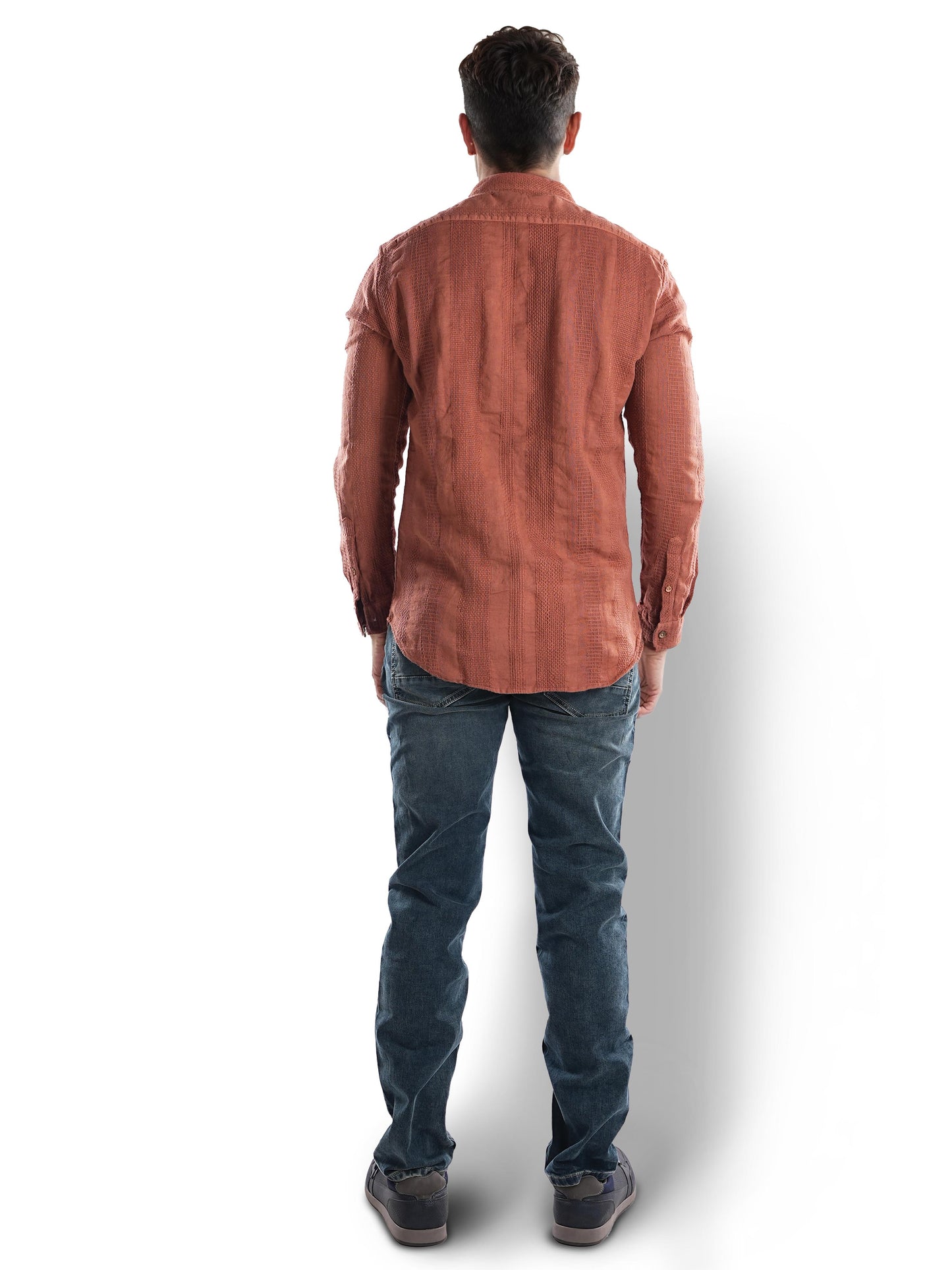 Rust Solid Cotton Shirt