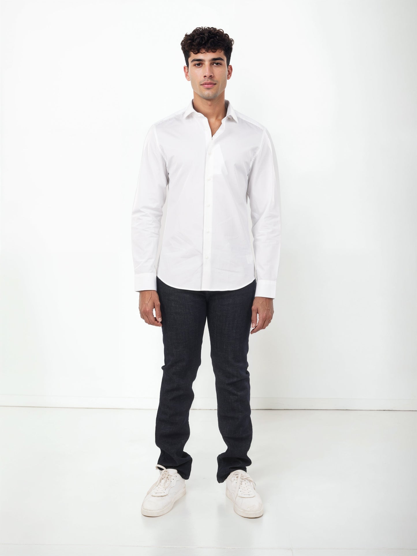 White Solid Cotton Shirt