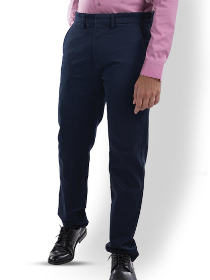 Navy Blue Straight Fit Trousers