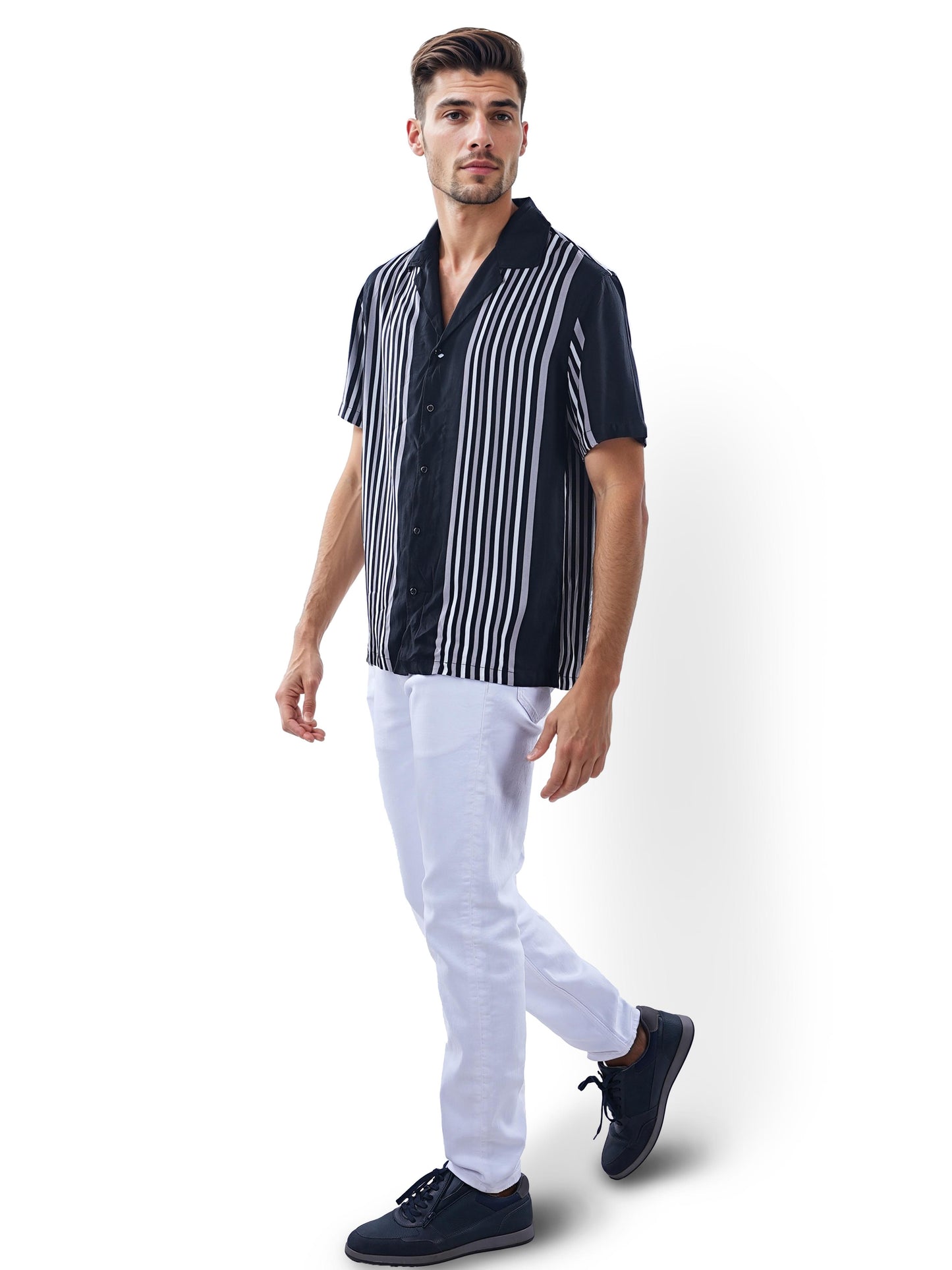 Black Striped Viscose Shirt