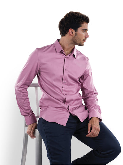 Mauve Solid Lyocell Shirt