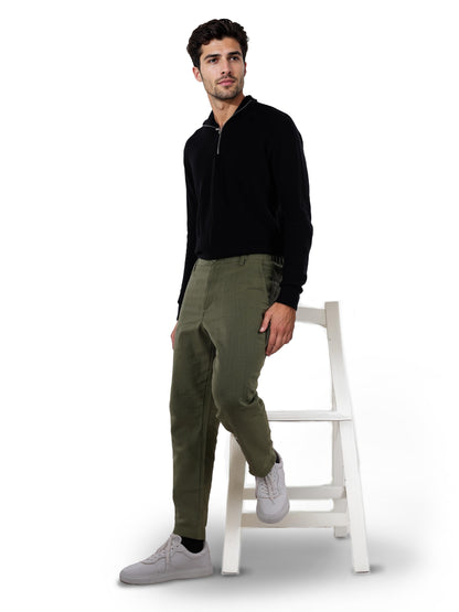 Green Regular Fit Trousers