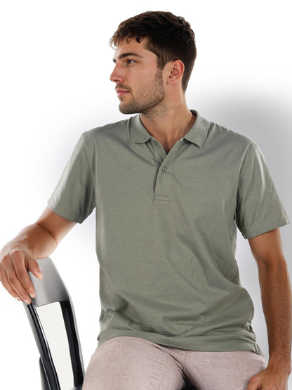 Olive Solid Cotton Polo