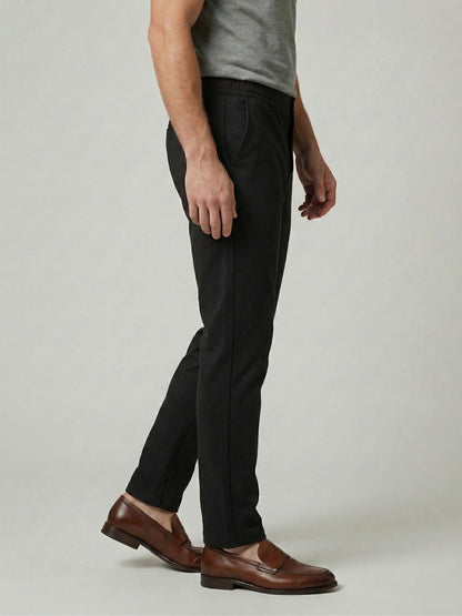 Celio Mens Black Knit Slim Fit Cotton Casual Trouser
