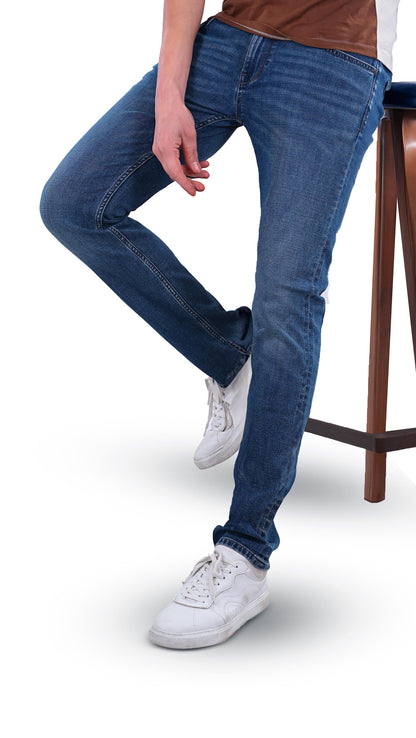 Blue Straight Slim Fit Soft Touch Jeans