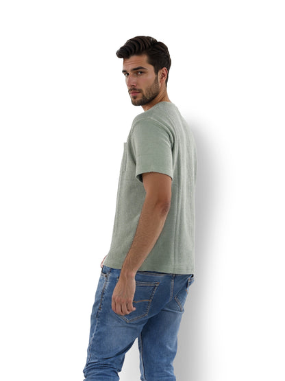 Green Solid Cotton T-shirt