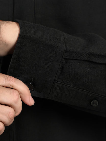 Black Solid Cotton Shirt