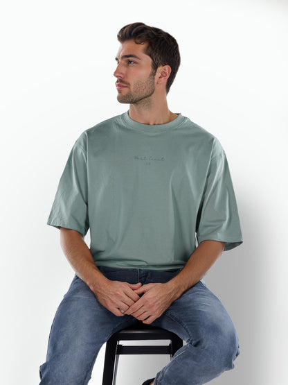 Green Solid Cotton T-shirt