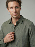 Celio Mens Olive Dobby Regular Fit Cotton Shirts