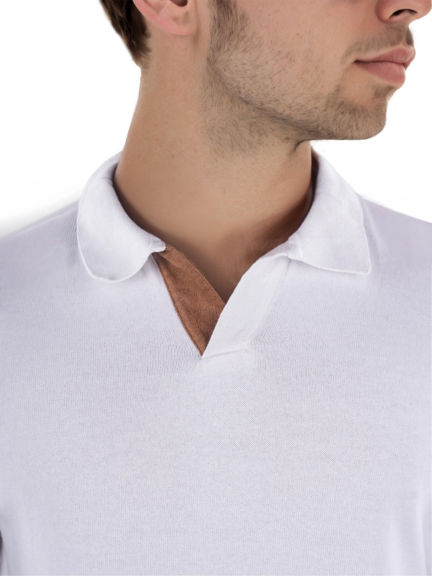 White Solid Cotton Polo