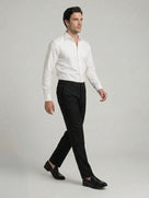 Celio Mens Black Solid 24H Fit Polyester Casual Trouser