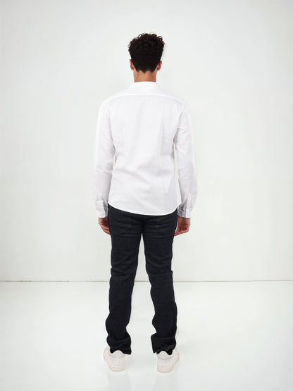 White Solid Cotton Shirt