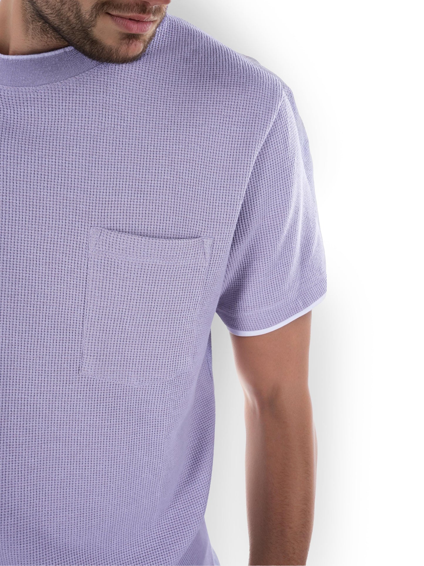 Purple Solid Cotton T-shirt