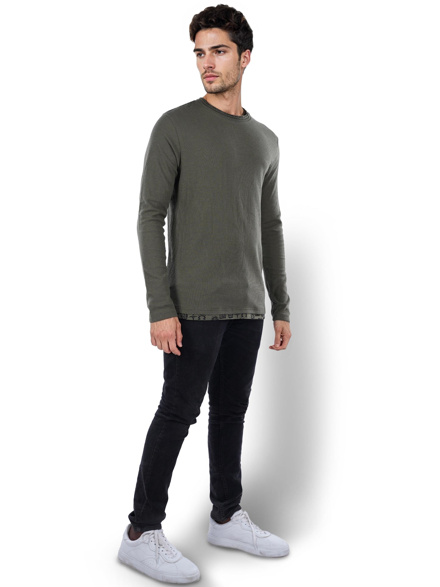 Olive Solid Cotton T-shirt