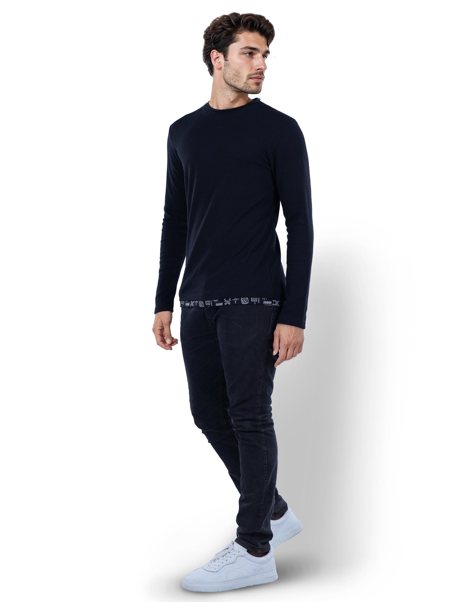 Black Solid Cotton T-shirt