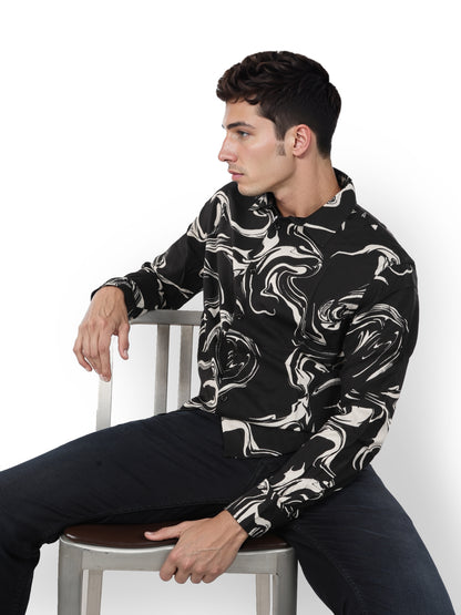 Black Printed Viscose Shirt