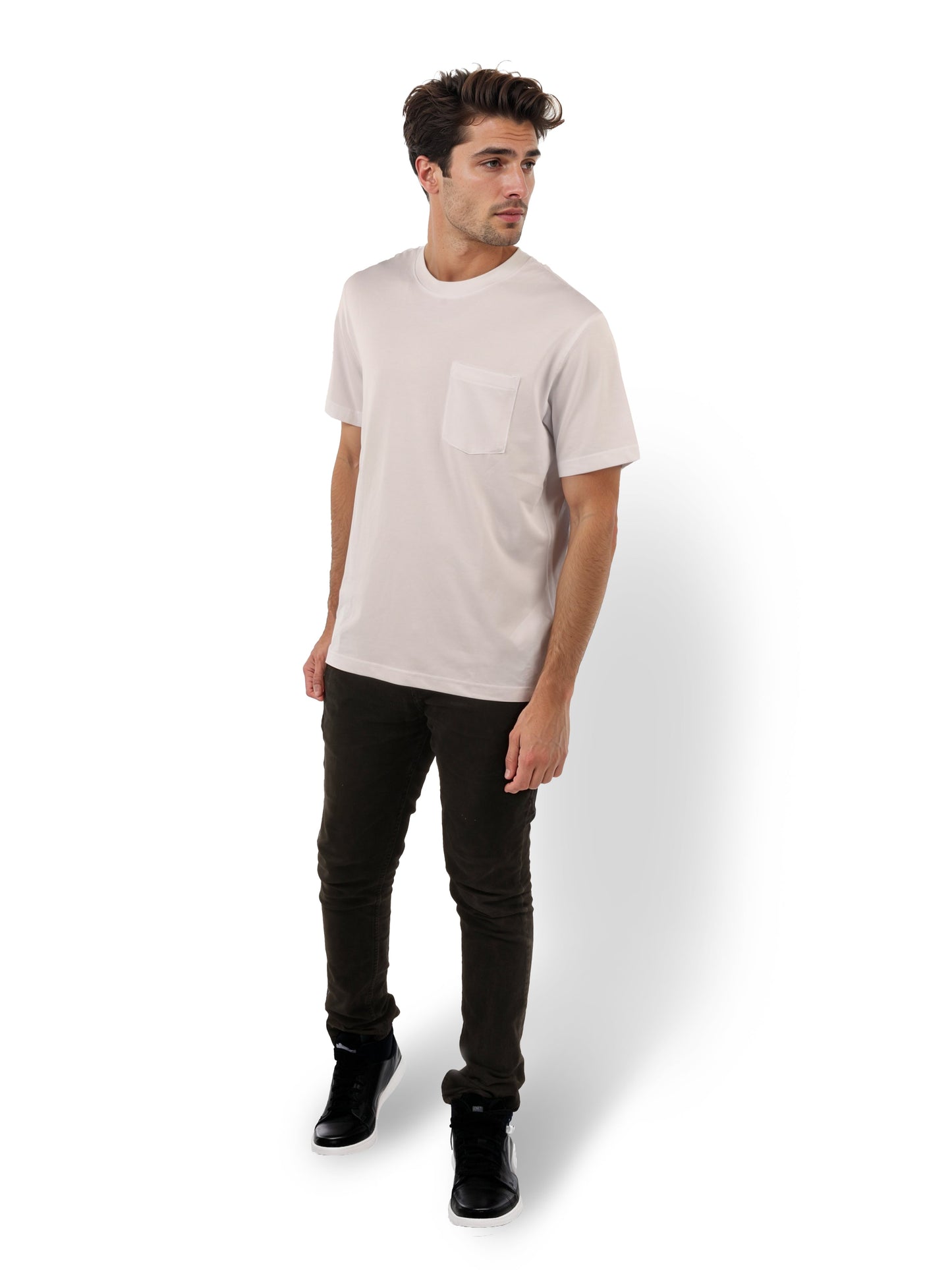 White Solid Cotton T-Shirt